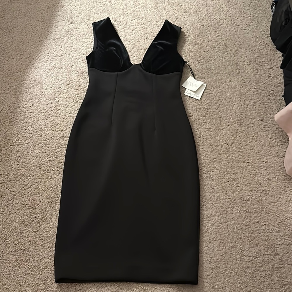 Calvin Klein black velvet dress